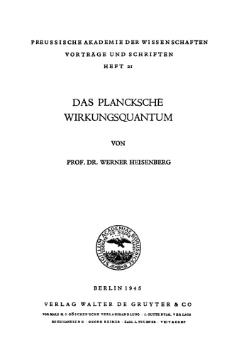 Das Plancksche Wirkungsquantum