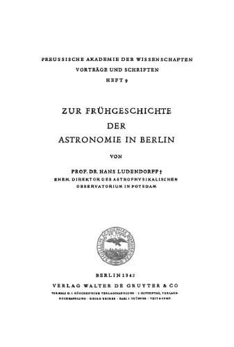 Zur Frühgeschichte der Astronomie in Berlin