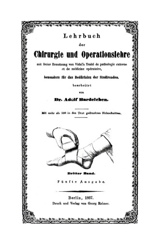 Lehrbuch der Chirurgie und Operationslehre: Band 3