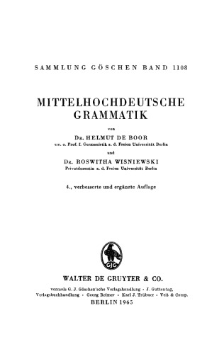 Mittelhochdeutsche Grammatik