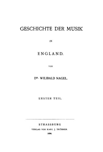 Geschichte der Musik in England: Teil 1