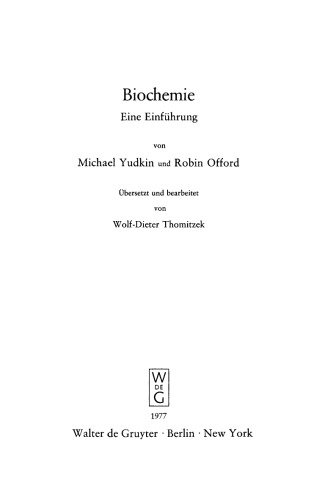 Biochemie: Eine Einführung