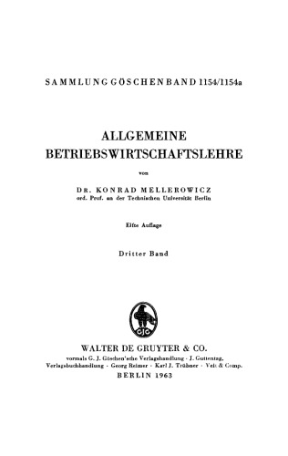 Allgemeine Betriebswirtschaftslehre: Band 3
