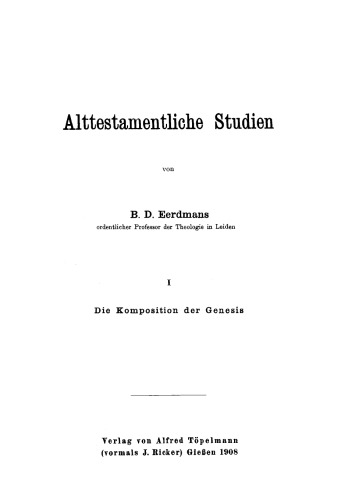 Die Komposition der Genesis