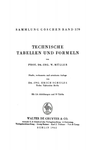 Technische Tabellen und Formeln