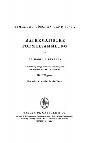 Mathematische Formelsammlung