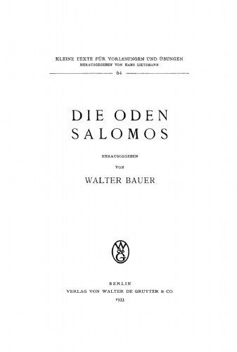 Die Oden Salomos