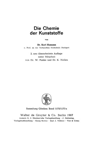 Die Chemie der Kunststoffe