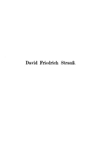 David Friedrich Strauss: Teil 1 1808–1839