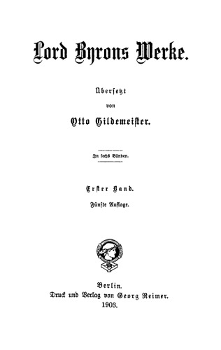 Lord Byron’s Werke: Band 1