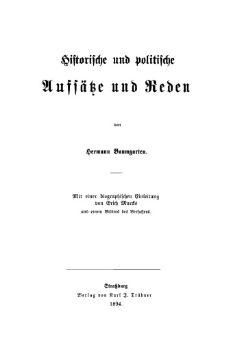 Historische und politische Aufsätze und Reden
