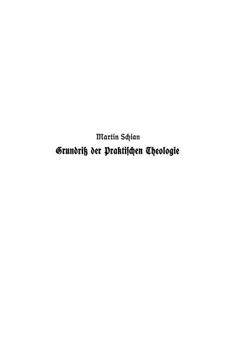 Grundriß der praktischen Theologie
