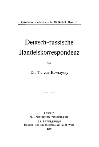Deutsch-russische Handelskorrespondenz