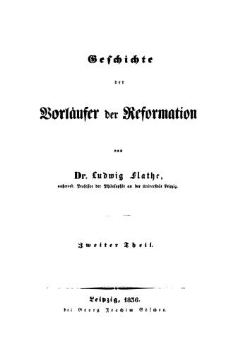 Geschichte der Vorläufer der Reformation: Teil 2