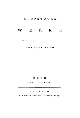 Klopstocks sämmtliche Werke: Band 2