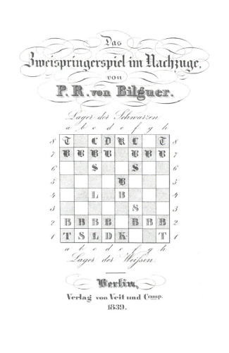 Zur Theorie des Schachspiels. Das Zweispringerspiel im Nachzuge