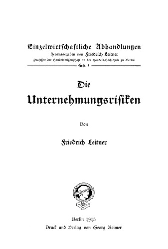 Die Unternehmungsrisiken