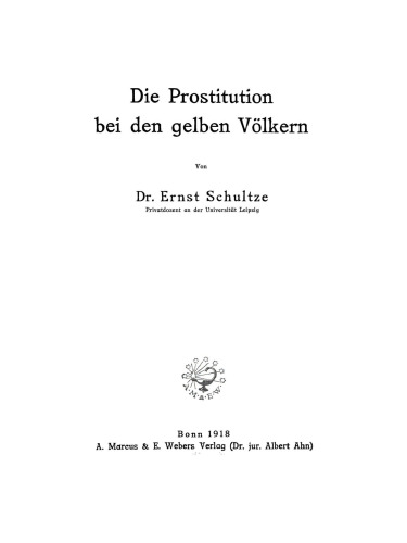 Die Prostitution bei den gelben Völkern
