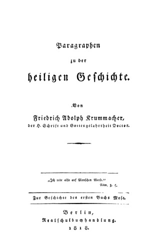 Paragraphen zu der heiligen Geschichte