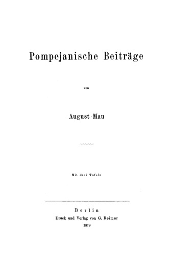 Pompejanische Beiträge