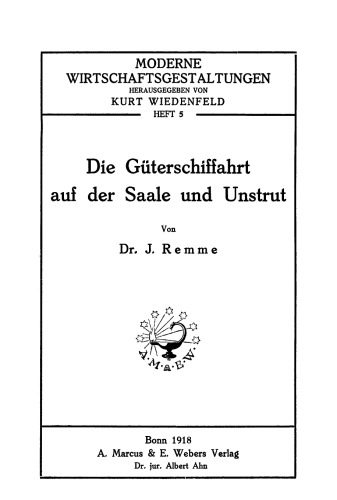 Die Güterschiffahrt auf der Saale und Unstrut