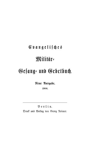 Evangelisches Militär-Gesang- und Gebetbuch