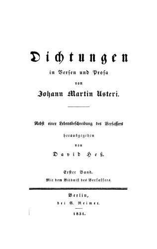 Dichtungen in Versen und Prosa: Band 1