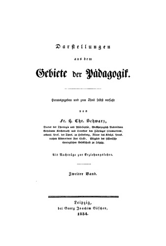 Darstellungen aus dem Gebiete der Pädagogik: Band 2