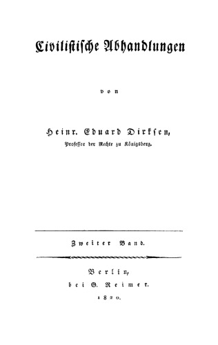 Civilistische Abhandlungen: Band 2