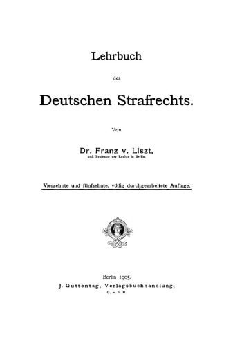 Lehrbuch des deutschen Strafrechts