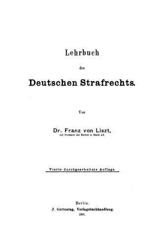 Lehrbuch des deutschen Strafrechts
