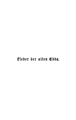 Lieder der alten Edda