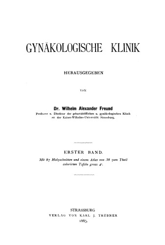 Gynäkologische Klinik: Band 1 [Text]