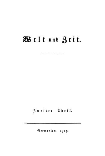 Welt und Zeit: Teil 2