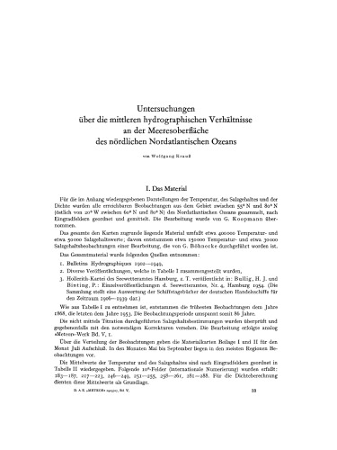 Wissenschaftliche Ergebnisse der deutschen atlantischen Expedition auf dem Forschungs- und Vermessungsschiff “Meteor” 1925–1927: Band 5 Temperatur, Salzgehalt und Dichte an der Oberfläche des Atlantischen Ozeans, Lfg 3. Untersuchungen über die mittleren hydrographischen Verhältnisse an der Meeresoberfläche des nördlichen Nordatlantischen Ozeans