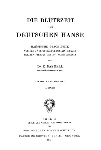 Die Blütezeit der deutschen Hanse: Band 2
