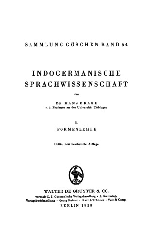 Indogermanische Sprachwissenschaft: Band 2 Formenlehre