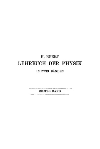 Lehrbuch der Physik: Band 1 Mechanik, Wärmelehre