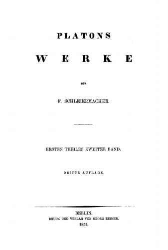 Platons Werke: Teil 1, Band 2 Charmides. Euthyphron. Parmenides