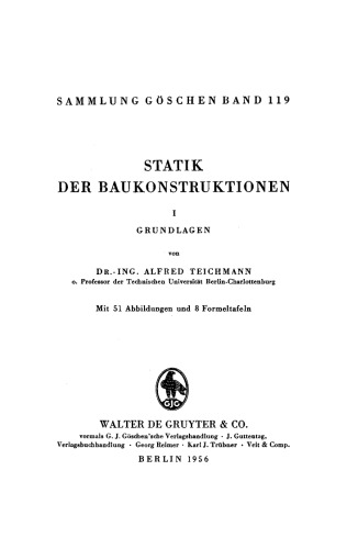 Statik der Baukonstruktionen: Band 1 Grundlagen