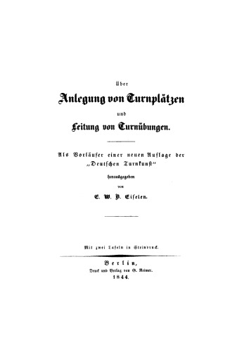 Über Anlegung von Turnplätzen und Leitung von Turnübungen