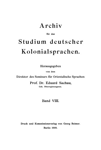 Grammatik und Vokabularium der Bongu - Sprache: (Astrolabebai, Kaiser - Wilhelmsland)