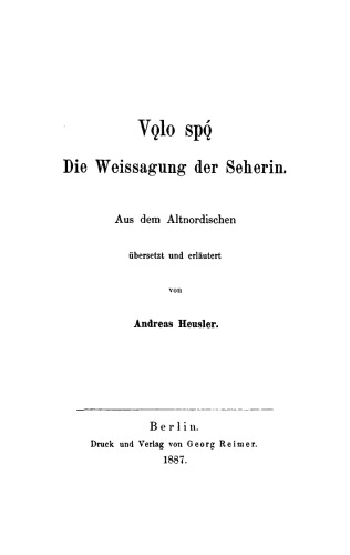 Vǫlo Spǭ: Die Weissagung der Seherin