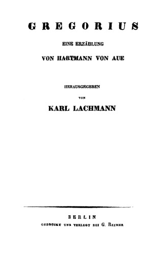 Gregorius: Eine Erzählung