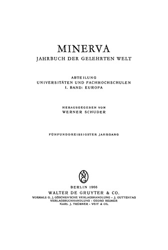 Minerva. Jahrbuch der gelehrten Welt: Band 1 Europa