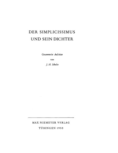 Der Simplicissimus und sein Dichter: Gesammelte Aufsätze