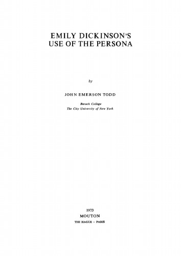 Emily Dickinson's use of the persona