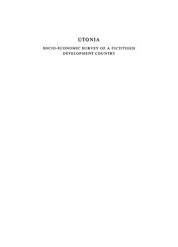 Utonia. Socio-economic survey of a fictious development country