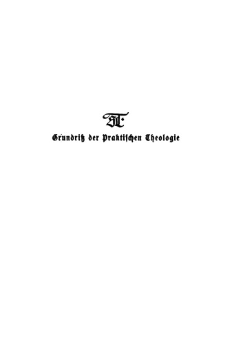 Grundriß der praktischen Theologie