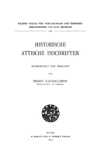 Historische attische Inschriften